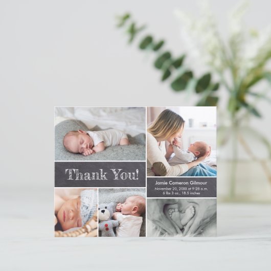 黒板写真生まれたばかりのコラージュ赤ちゃんシャワー (スタンド正面)