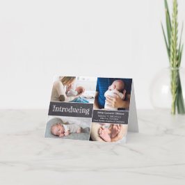 黒板写真誕生Stat導入男の赤ちゃん 案内状