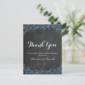 黒板冬の雪の結晶感謝カード (スタンド正面)