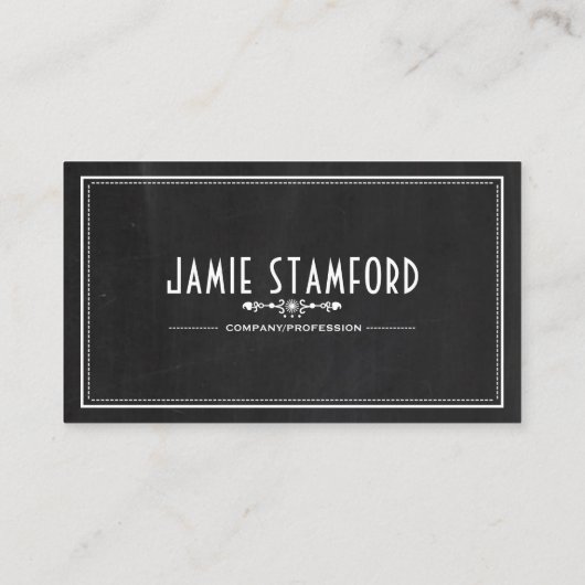 黒板効果、ヴィンテージスタイル 名刺 (裏面)