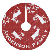 黒板十字矢トナカイのクリスマス ブラッシュドポリエステルツリースカート (正面)