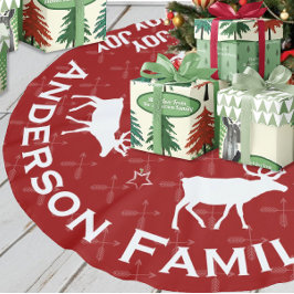 黒板十字矢トナカイのクリスマス ブラッシュドポリエステルツリースカート