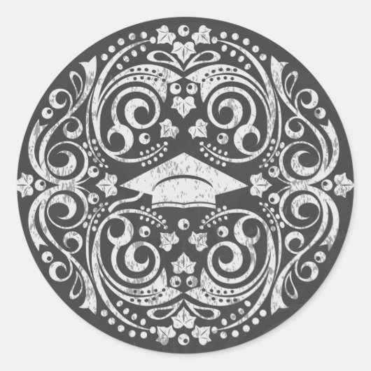 黒板卒業ステッカー ラウンドシール (正面)