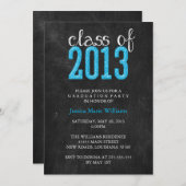 黒板卒業パーティー|グリッター 招待状 (正面/裏面)