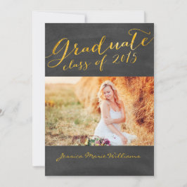 黒板卒業パーティー | 金箔 招待状