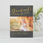 黒板卒業パーティー | 金箔 招待状 (スタンド正面)