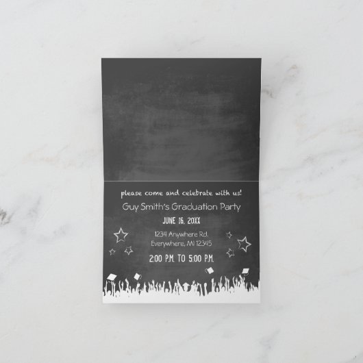 黒板卒業招待状あなたの写真 サンキューカード (内部)