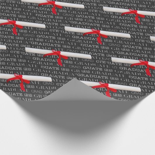 黒板卒業生と卒業証書テーマ ラッピングペーパー (角)