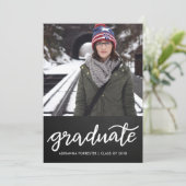 黒板卒業生手書き | フォト 招待状 (スタンド正面)