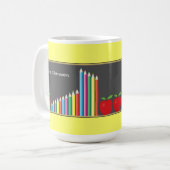 黒板及び着色された鉛筆の先生 コーヒーマグカップ (正面左)