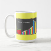 黒板及び着色された鉛筆の先生 コーヒーマグカップ (左)