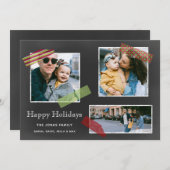 黒板和紙テープ多重写真コラージュ シーズンカード (正面/裏面)