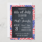 黒板国旗7月パーティの招待状4日 招待状 (正面)