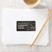 黒板夏キスをする鳥の結婚式のラベル ラベル (インサイチュ)