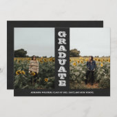 黒板大学院2枚写真タイポグラフィヴィンテージ 招待状 (正面/裏面)