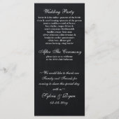 黒板孔雀の結婚式プログラム茶の長さ プログラム (裏面)