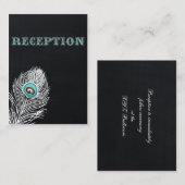 黒板孔雀ウェディングレセプション招待状 エンクロージャーカード (正面/裏面)