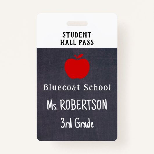 黒板学校の先生または学生証 バッジ (裏面)