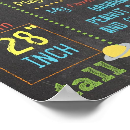 黒板宇宙パーティー誕生日の看板ポスター ポスター (角)