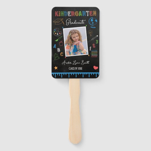 黒板幼稚園卒業ファン ハンドファン (裏面)