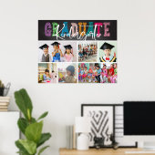 黒板幼稚園大学院写真コラージュ ポスター (ホームオフィス)