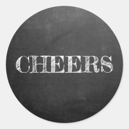 黒板応援タイポグラフィ白黒 ラウンドシール