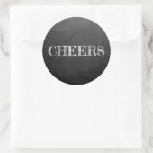 黒板応援タイポグラフィ白黒 ラウンドシール (バッグ)