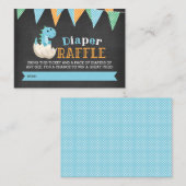 黒板恐竜ボーイおむつラッフルチケット エンクロージャーカード (正面/裏面)