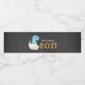 黒板恐竜少年の赤ちゃんシャワー ペットボトルラベル (シングルラベル)