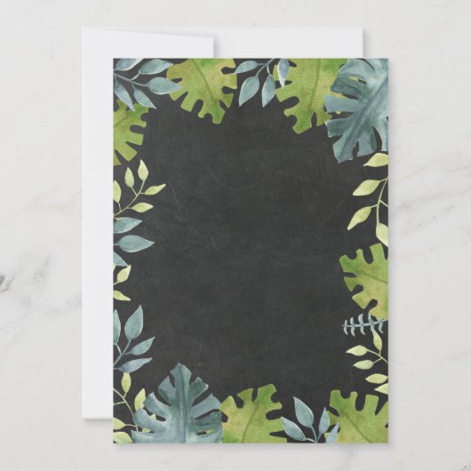 黒板恐竜誕生日招待状 招待状 (裏面)