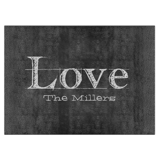 黒板愛カスタムなガラスまな板 カッティングボード (正面)