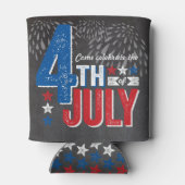 黒板愛国花火7月4日パーティー 缶クーラー (裏面)