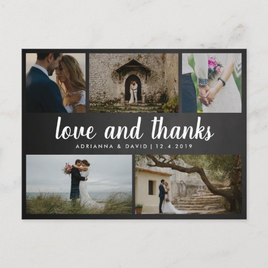 黒板感謝してい愛五結婚つの写真 ポストカード (正面)