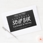 黒板手作り石鹸とキャンドルラベル 長方形シール (封筒)