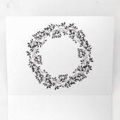 黒板手描きクリスマスツリー雪 三つ折りクリスマスカード (内部最初)