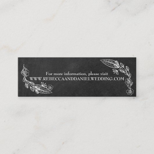 黒板手描きフローラ結婚のウェブサイトカード コーリングカード (正面)