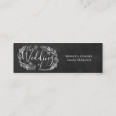 黒板手描きフローラ結婚のウェブサイトカード コーリングカード (裏面)