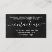 黒板手製蝋燭大豆ろう液 名刺 (裏面)