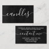黒板手製蝋燭大豆ろう液 名刺 (正面/裏面)