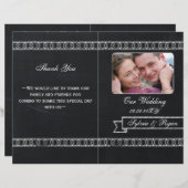 黒板折り畳み写真結婚式プログラム (正面/裏面)