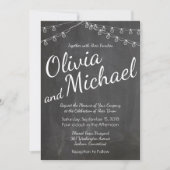 黒板招待状 ストリングライト付き 招待状 (正面)