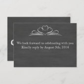 黒板招待状 出欠カード (正面/裏面)