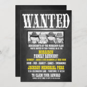 黒板指名手配ポスターファミリー懇親会招待状 招待状 (正面/裏面)