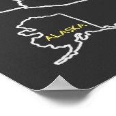 黒板教室の州の地統一された図 ポスター (角)