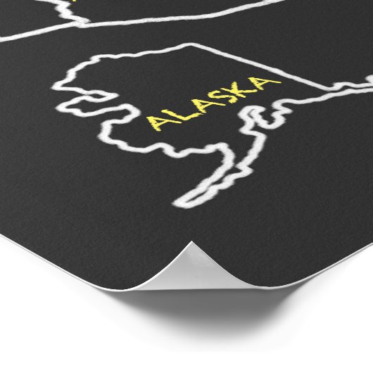 黒板教室の州の地統一された図 ポスター (角)