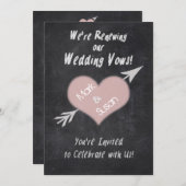 黒板更新結婚の誓い招待状 招待状 (正面/裏面)