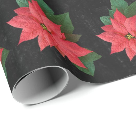 黒板植物性メリークリスマスウォーター色 ラッピングペーパー (ロールコーナー)