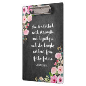 黒板水彩フローラキリスト教聖書詩 クリップボード (左)