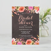 黒板水彩フローラブライダルシャワー 招待状 (スタンド正面)