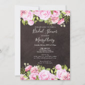 黒板水彩フローラブライダルシャワー 招待状 (正面)